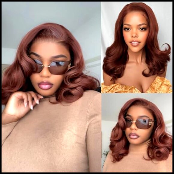 Short Wavy Synthetic Lace Front Wig Glueless Pre Layered Elegant Chic main image 5